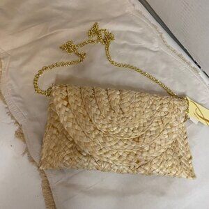 Collection 18 Clutch Straw bag/crossbody in cream (NEW)